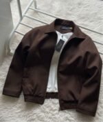 TWIL HARRINGTON JACKET CHOCOLATE